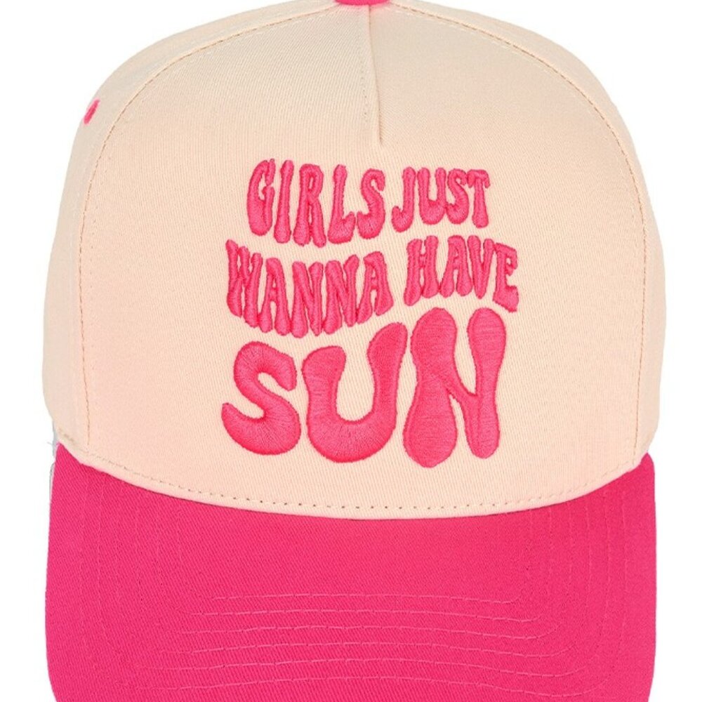 Girls JUST Wanna Have Sun Cotton Baseball Cap Snapback Trucker Hat
